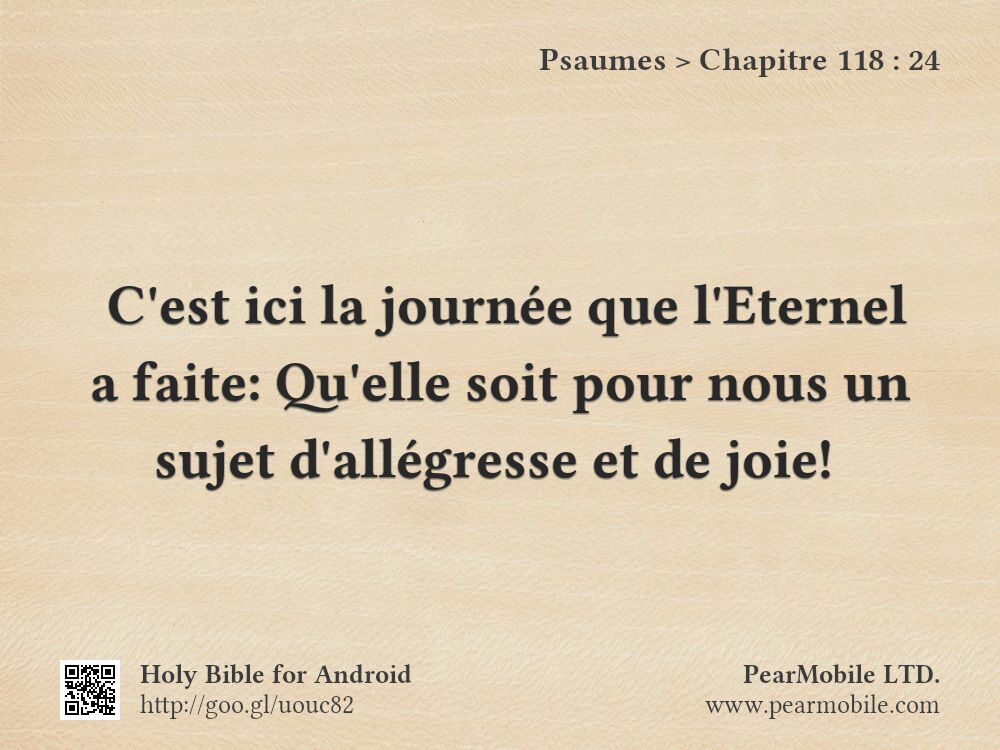Psaumes, Chapitre 118:24